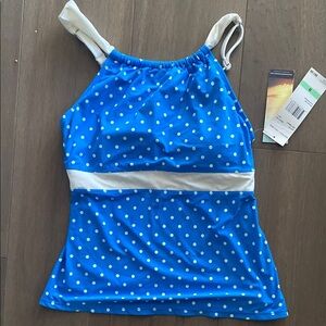 Blue Polka Dot Swim Top